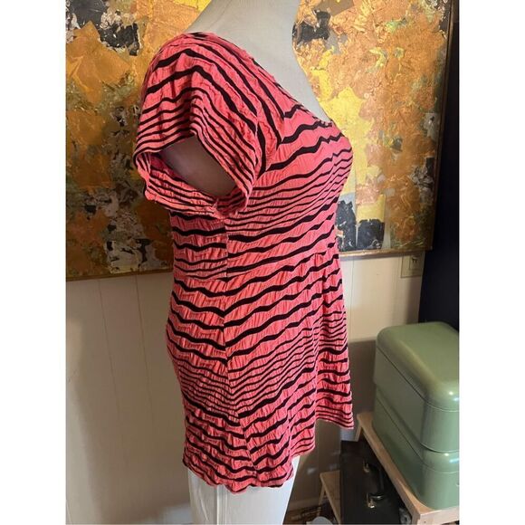 Tinanello Rare Andalucia Tunic Pink & Black Short Sleeves Size M - Picture 6 of 9